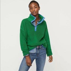 J Crew Polartec sherpa fleece half-snap pullover
